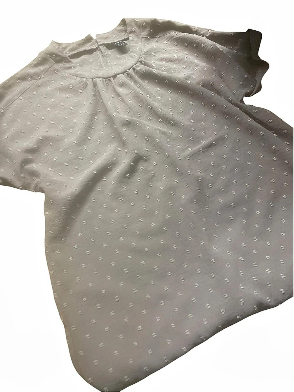 SHEIN Short Sleeve Blouse in mauve with polka dots size medium excellent